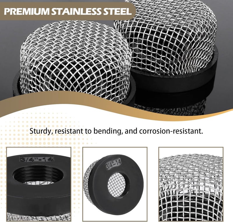 Verplexter 1 Pack Stainless Steel Strainer ¾ Inch -14, Industrial Plumbing Inline, Aerator Screen Wire Mesh Compatible with Livewell Pump, Garden Washers Water Filter Sprayer Garden Hose Suction Line. - Image 3
